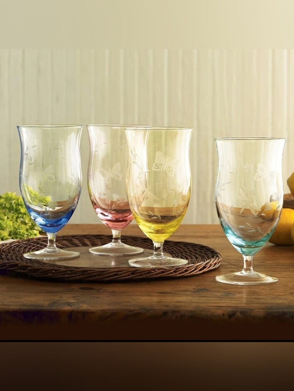 Lenox Butterfly Meadow Colored Iced Tea Glasses, Set Of 4